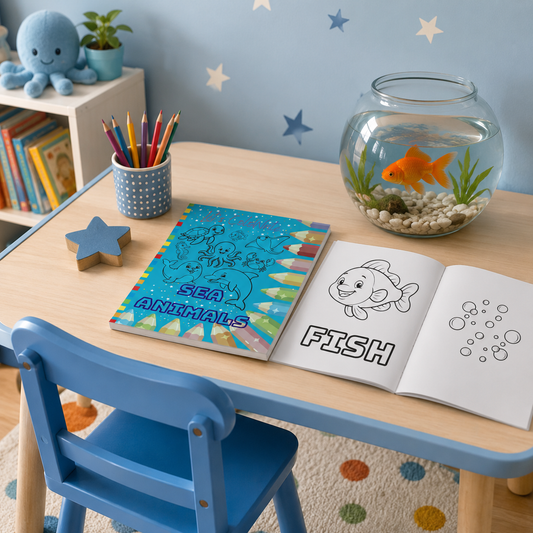 Sea Animals — Coloring Book for Kids (3-5y)