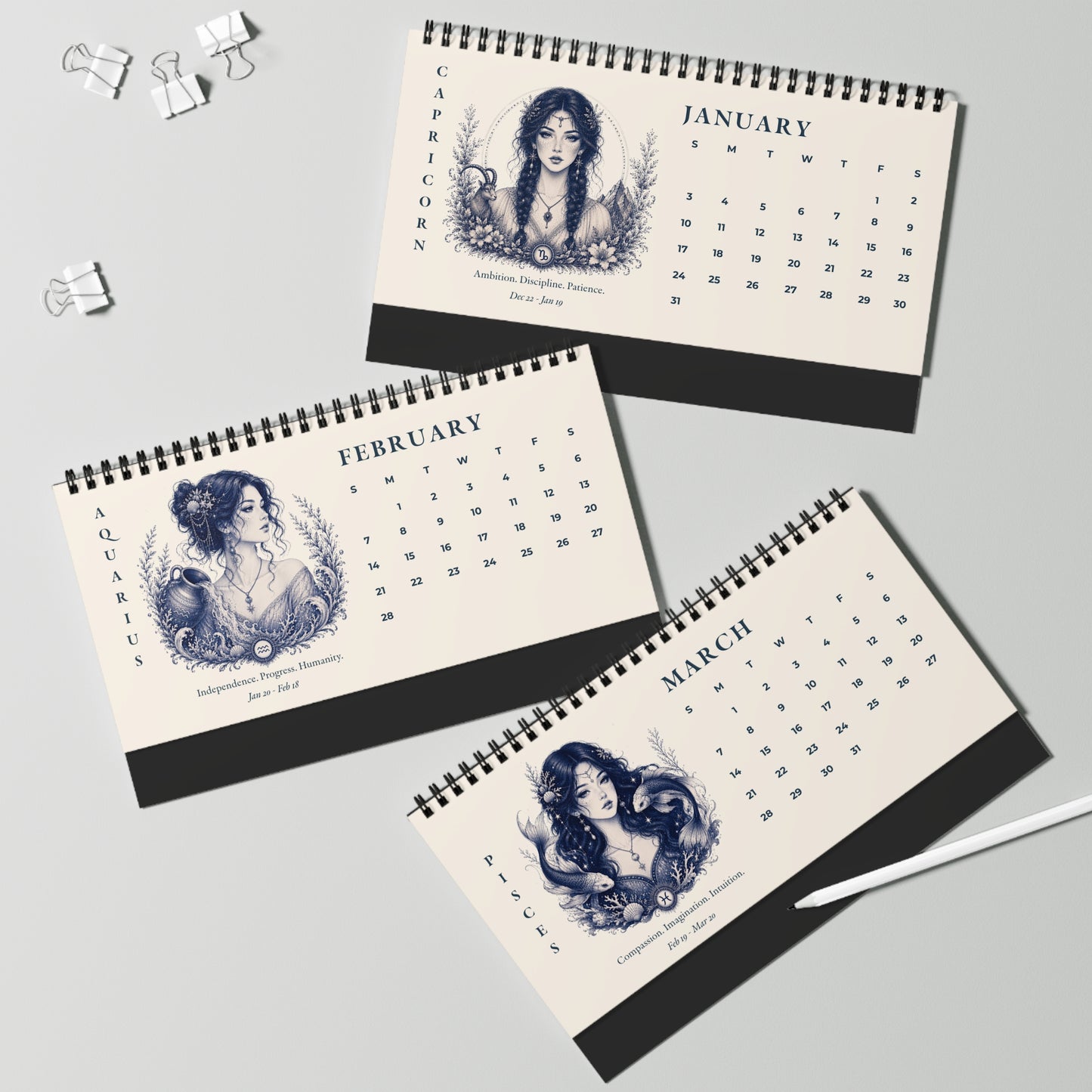 Zodiac — Desk Calendar (2027)