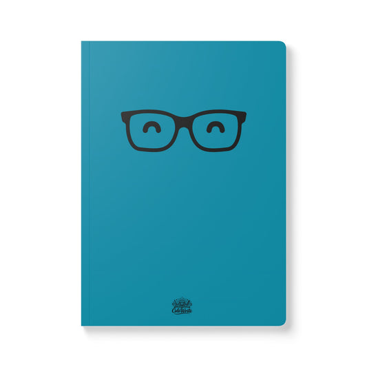 Smiley Glasses in Blue — Softcover Journal / Notebook