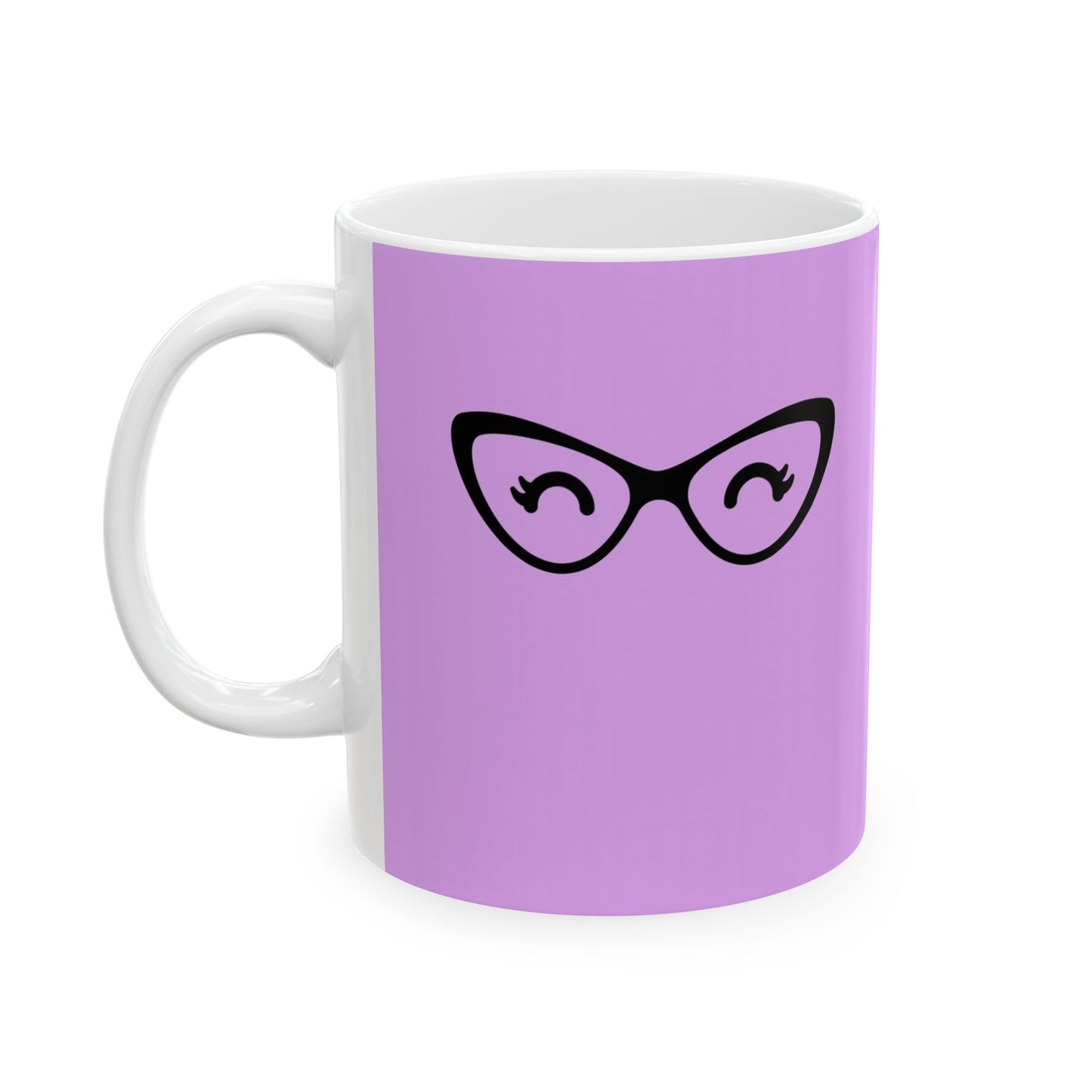 Happy Glasses in Pink Mug (11oz)