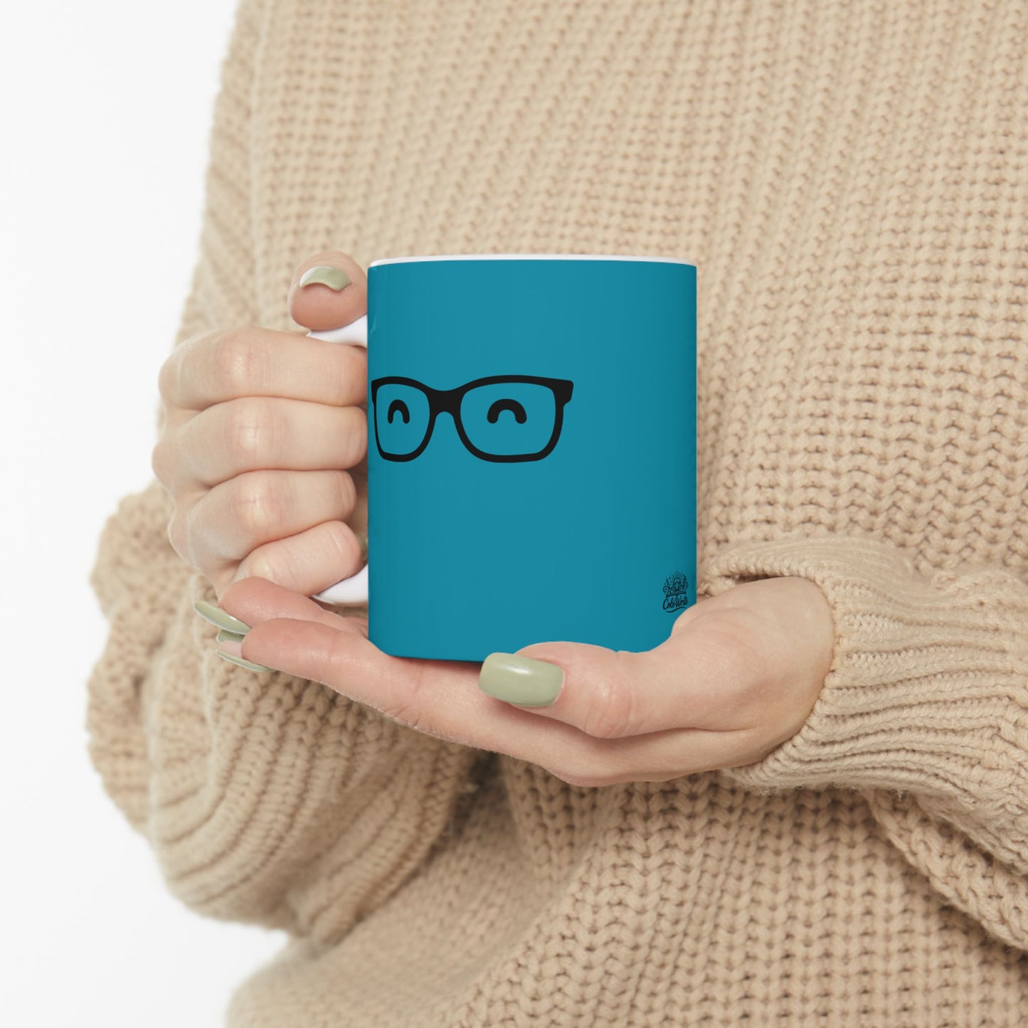 Smiley glasses in Blue Mug (11oz)