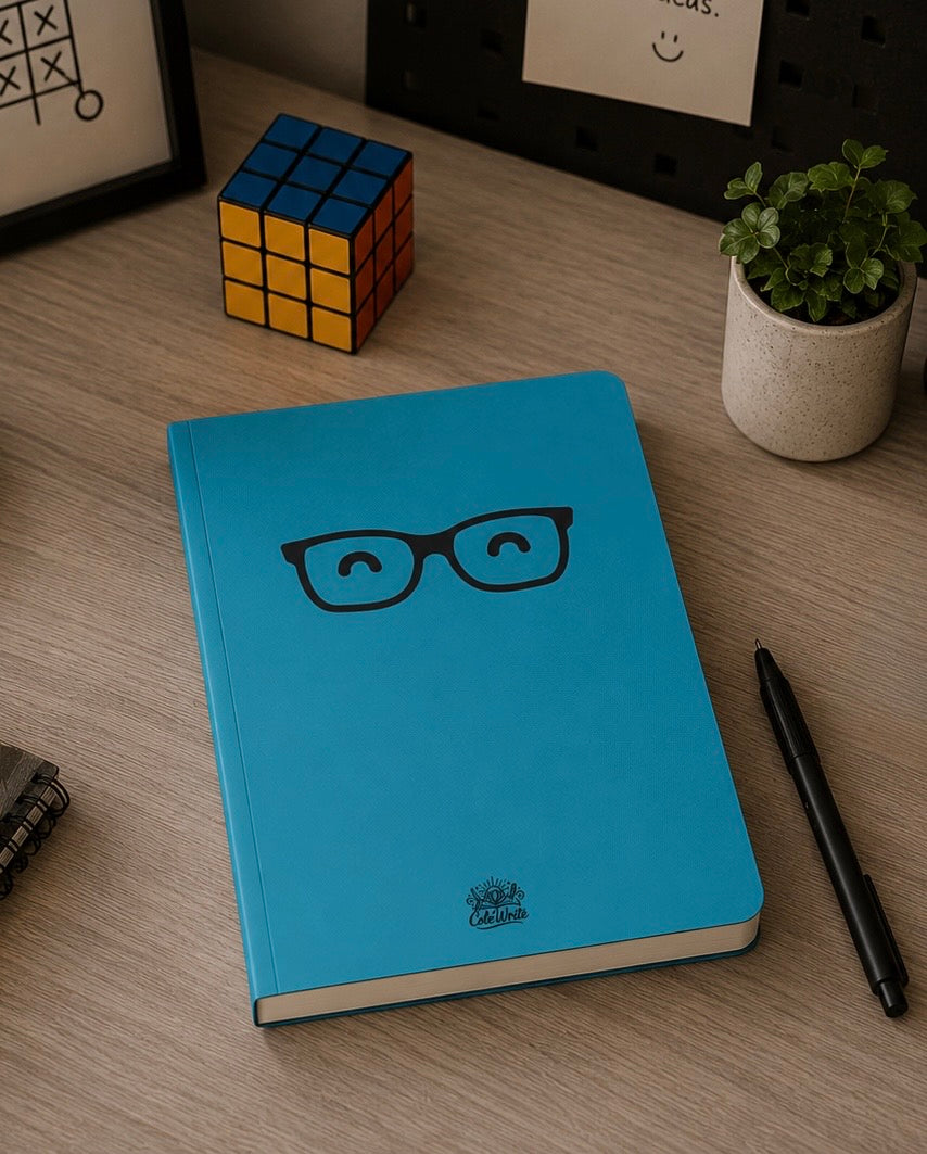 Smiley Glasses in Blue — Softcover Journal / Notebook