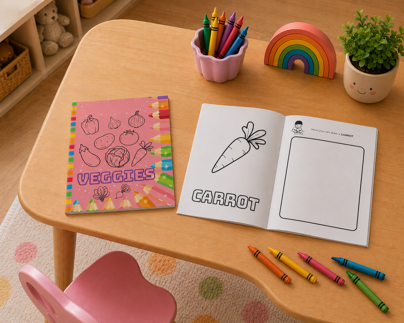 Veggies — Coloring Book for Kids (3-5y)