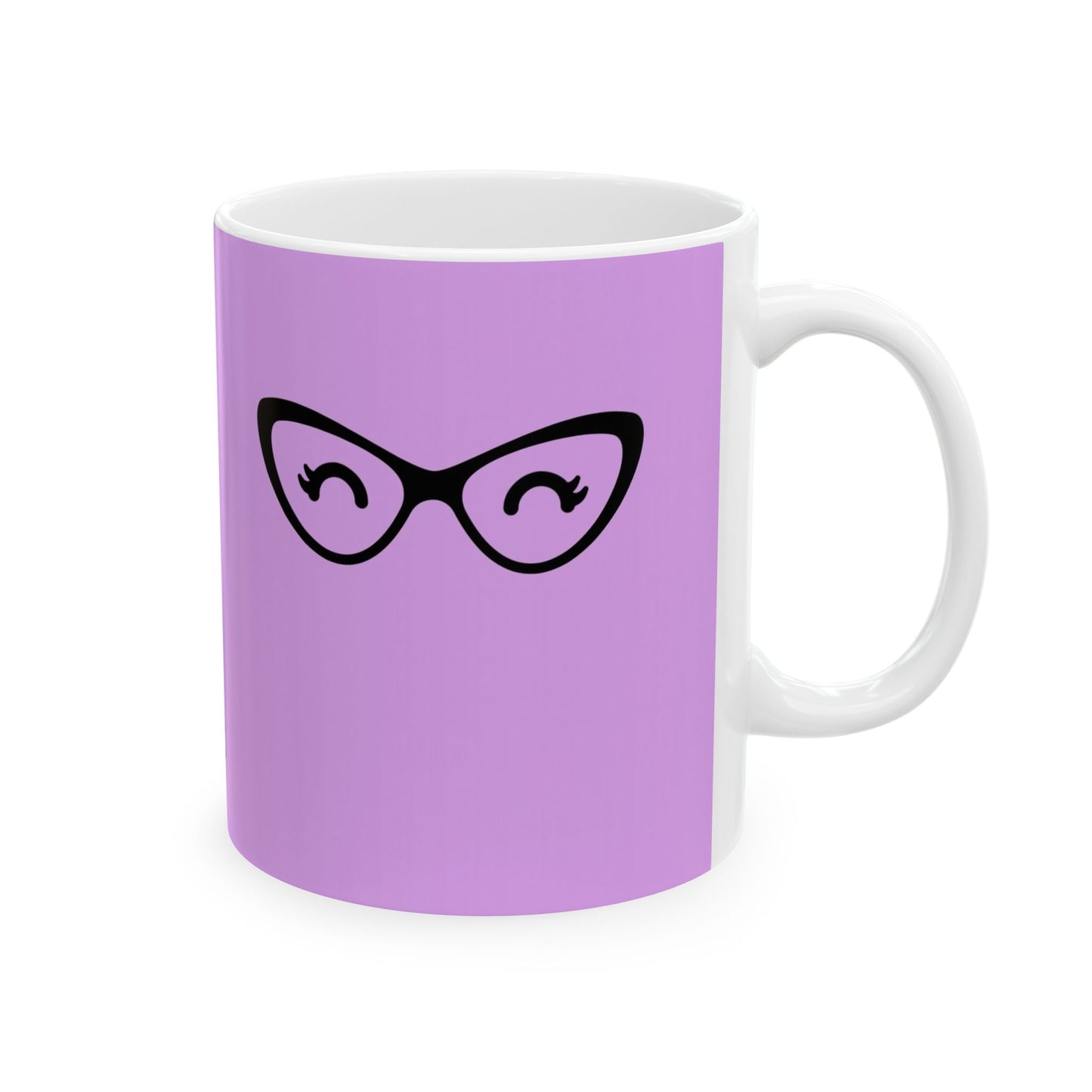 Happy Glasses in Pink Mug (11oz)