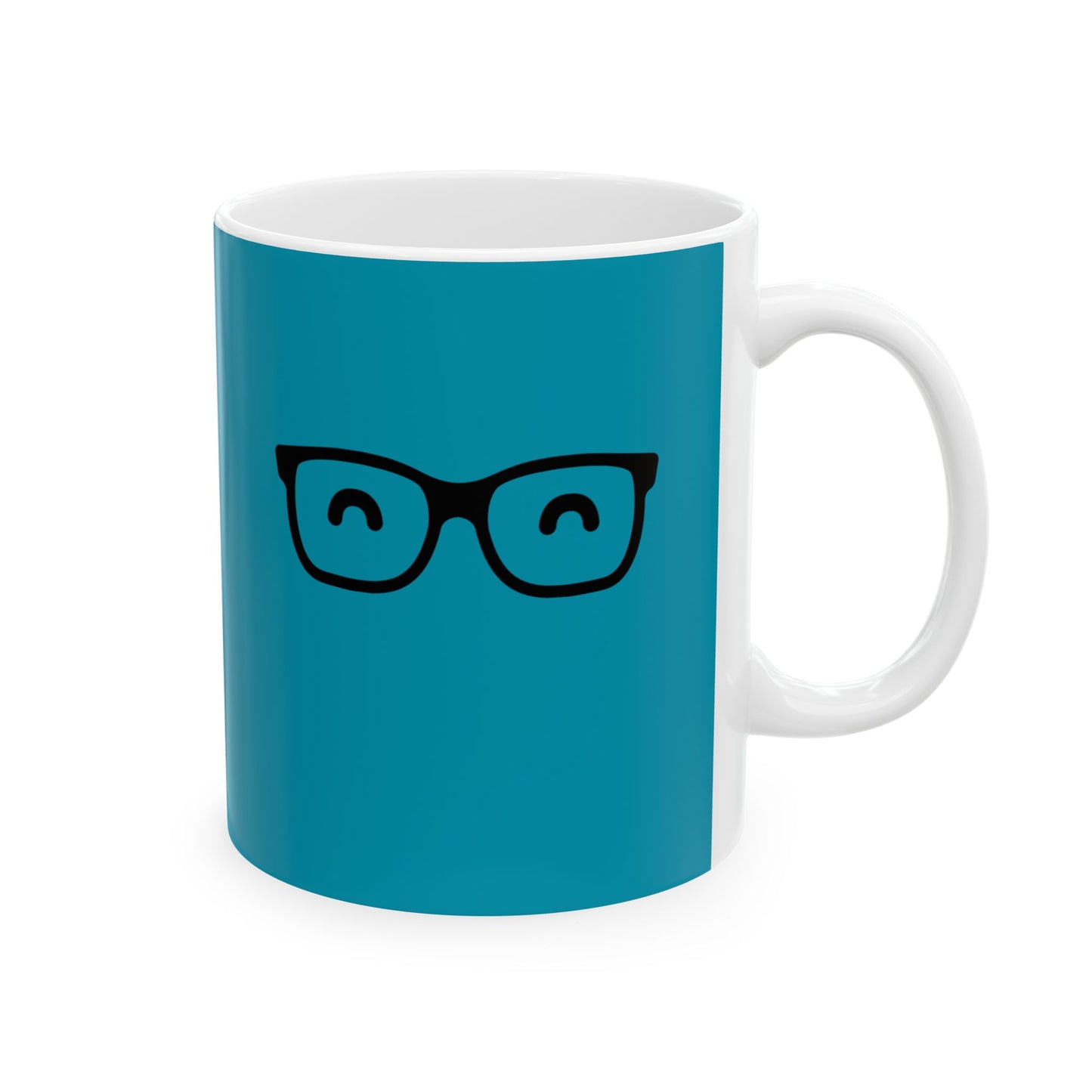 Smiley glasses in Blue Mug (11oz)